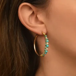 Salina hoop earrings - turquoise