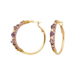 Salina hoop earrings - violets