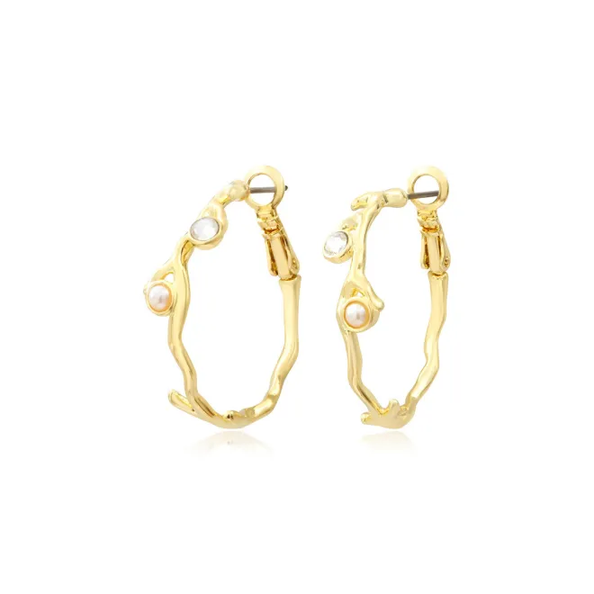 Small Océane hoop earrings – white