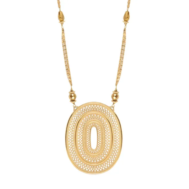 Sophisticated Noor pendant necklace - gold