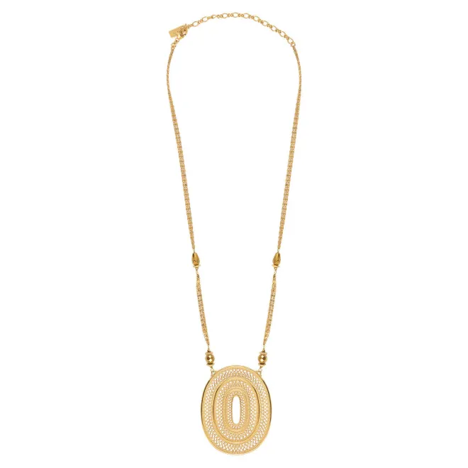 Sophisticated Noor pendant necklace - gold