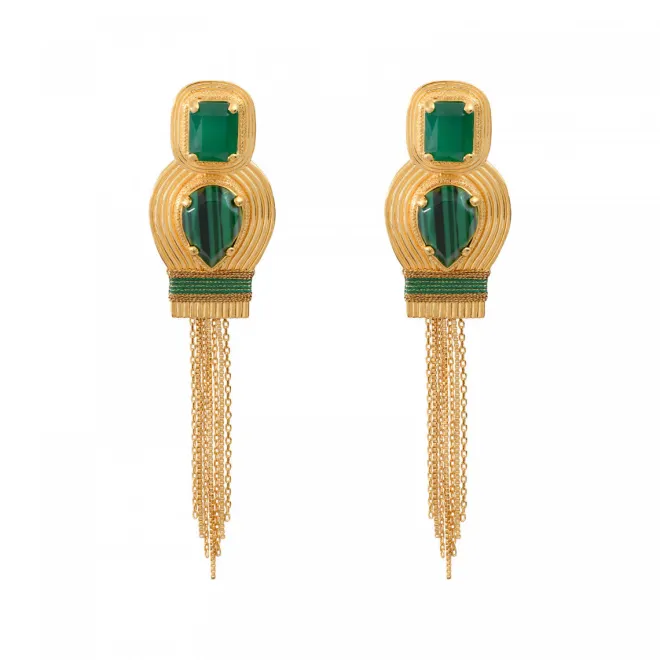 Sun clip-on earrings - green