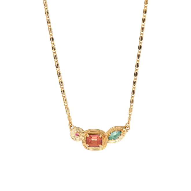 Sun Pendant Necklace - Multicolored