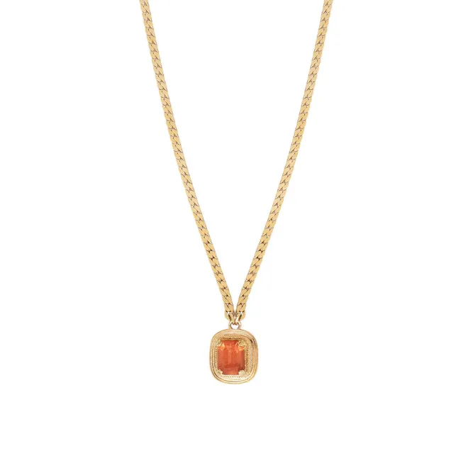 Sun Pendant Necklace - Pink
