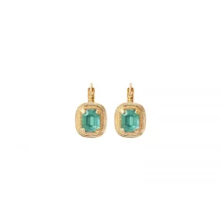 Sun-shaped sleeper earrings - green