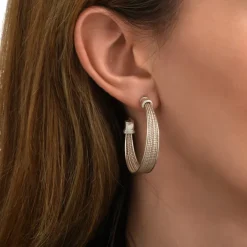 Tess large hoop earrings - silver