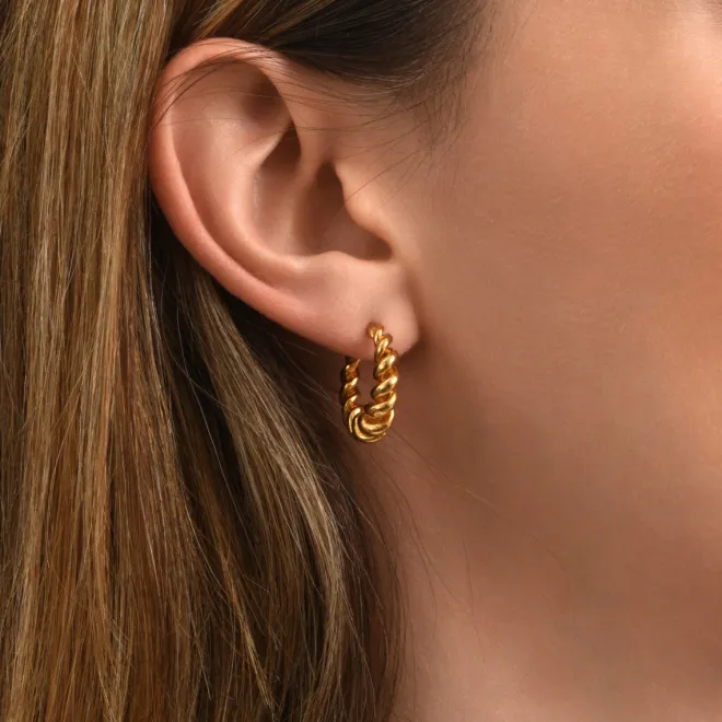 Tess twisted hoop earrings - gold