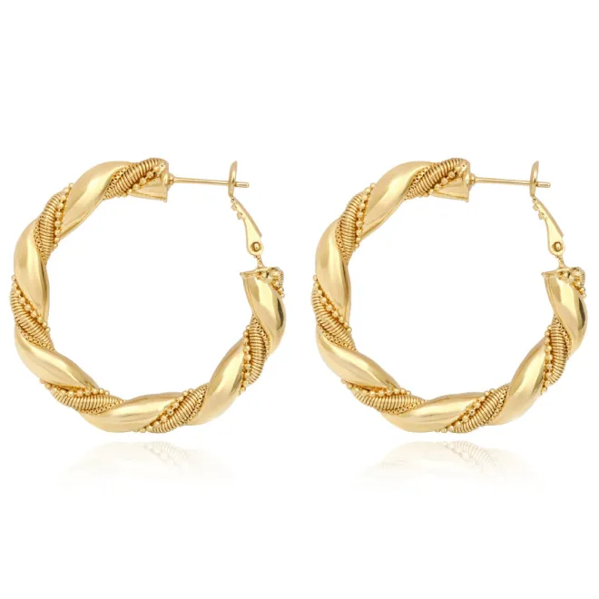 Tess twisted hoop earrings - gold