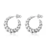 Tess twisted hoop earrings - silver