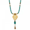 Tiki long necklace - turquoise