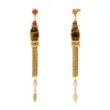 Tiki pierced stud earrings - terracotta pink