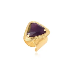 Wide adjustable Byzantium ring – violet