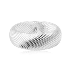 Zaza ribbed bangle bracelet - silver