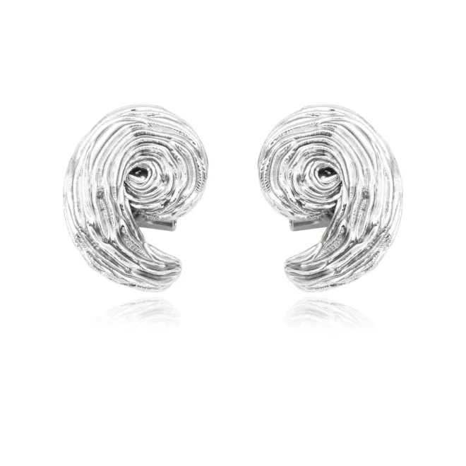 Zaza thin clip-on earrings - silver